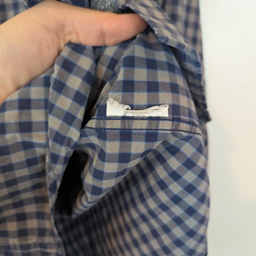 Banana Republic Soft Wash Slim Fit Buttondown in Blue/Gray, Sz S